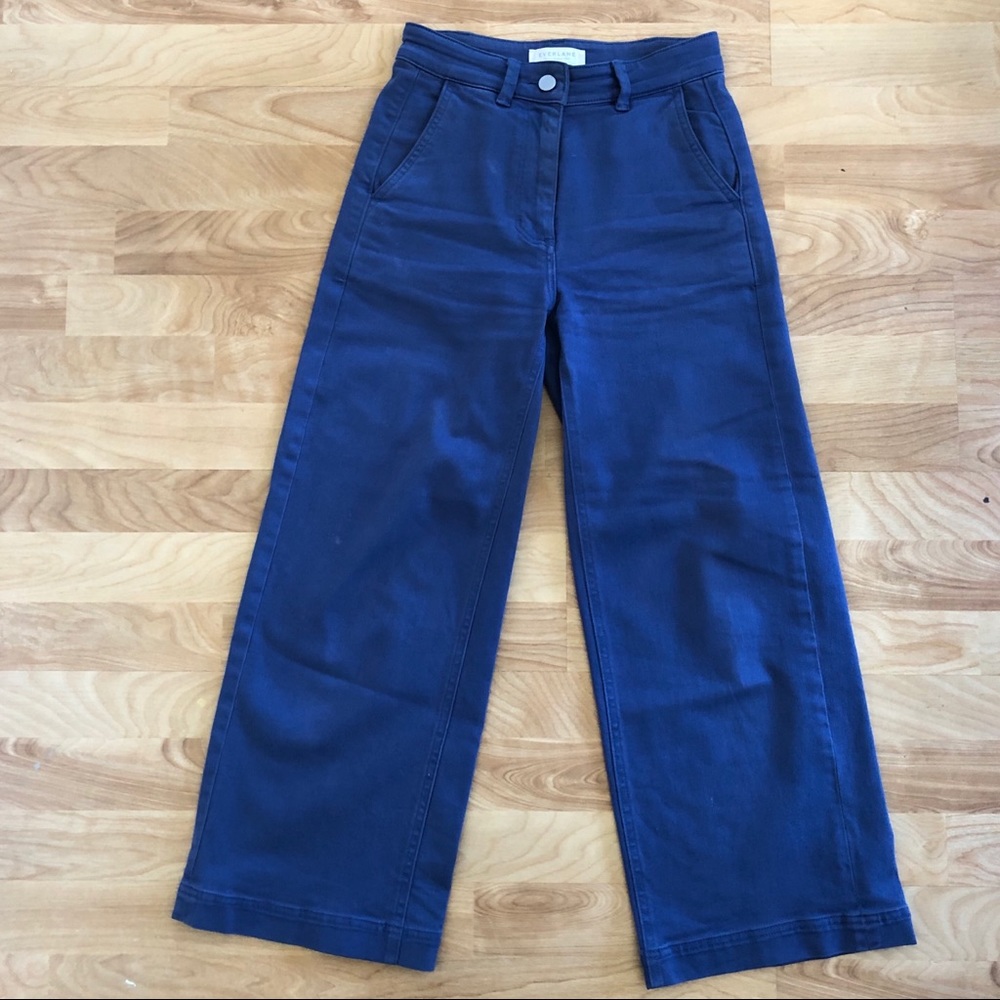 EVERLANE WIDE LEG CROP BLUE SZ 00